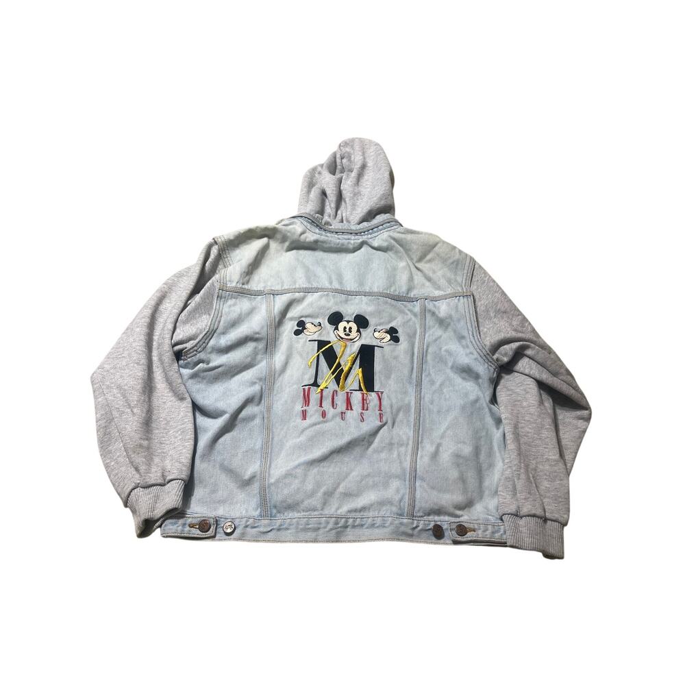 Vintage 90's Mickey Mouse denim jacket hoodie Size Large